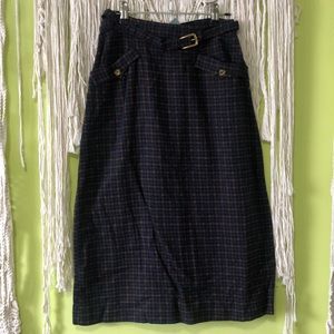 Vintage Wool blend plaid skirt